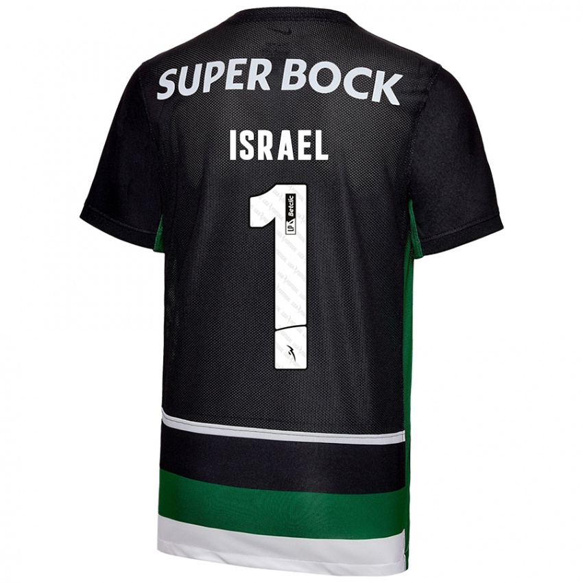 Criança Camisola Franco Israel #1 Preto Branco Verde Principal 2024/25 Camisa