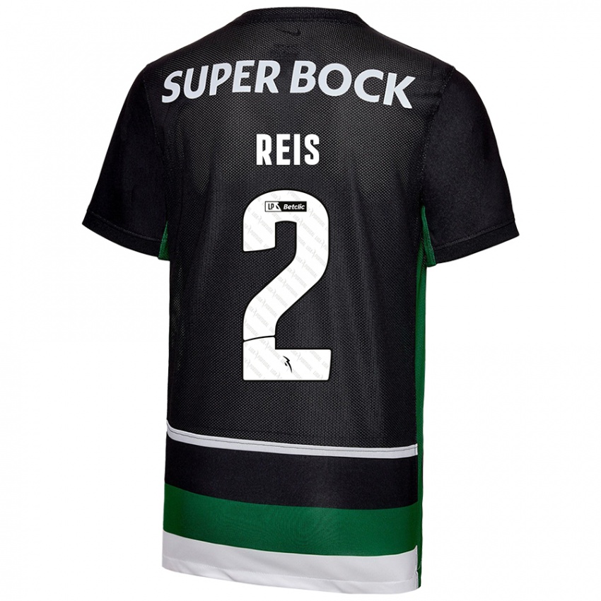 Criança Camisola Matheus Reis #2 Preto Branco Verde Principal 2024/25 Camisa