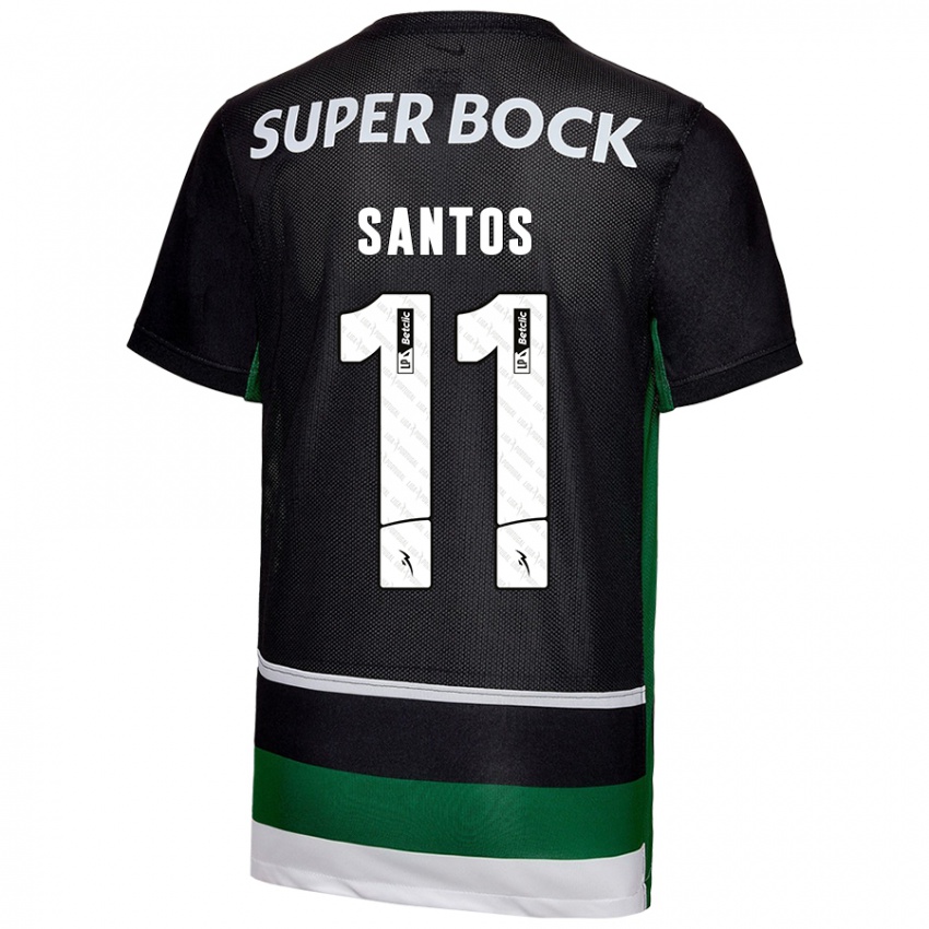 Criança Camisola Nuno Santos #11 Preto Branco Verde Principal 2024/25 Camisa