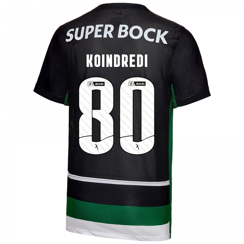 Criança Camisola Koba Koindredi #80 Preto Branco Verde Principal 2024/25 Camisa