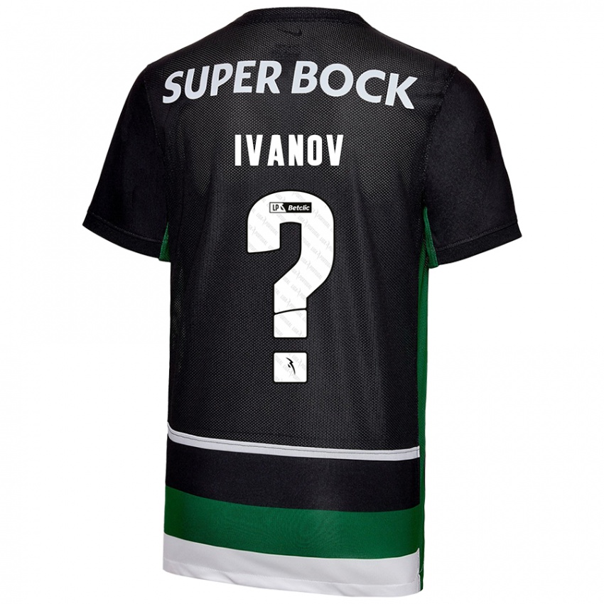 Criança Camisola David Ivanov #0 Preto Branco Verde Principal 2024/25 Camisa