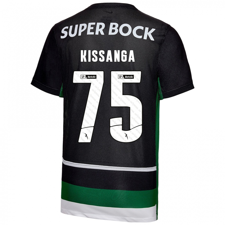 Criança Camisola Manuel Kissanga #75 Preto Branco Verde Principal 2024/25 Camisa