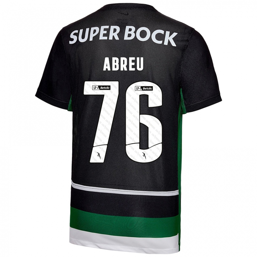 Criança Camisola Diogo Abreu #76 Preto Branco Verde Principal 2024/25 Camisa