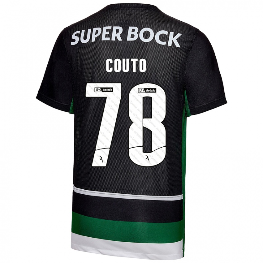 Criança Camisola Mauro Couto #78 Preto Branco Verde Principal 2024/25 Camisa