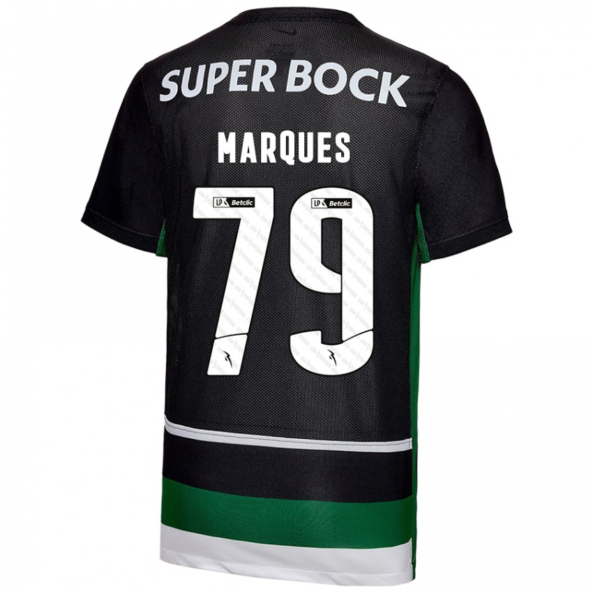 Criança Camisola Rodrigo Marquês #79 Preto Branco Verde Principal 2024/25 Camisa