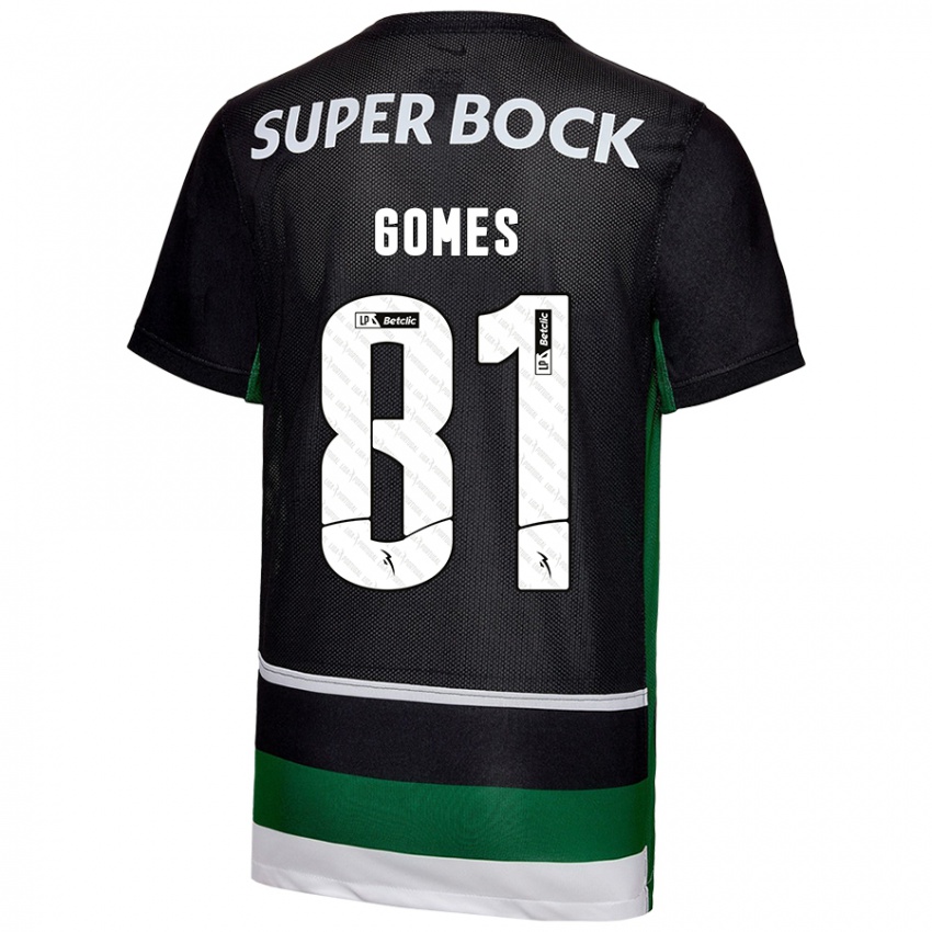 Criança Camisola Salvador Gomes #81 Preto Branco Verde Principal 2024/25 Camisa