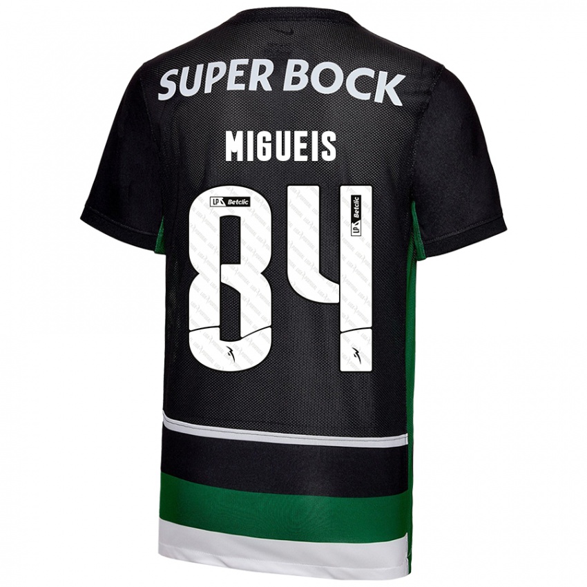 Criança Camisola Pedro Miguéis #84 Preto Branco Verde Principal 2024/25 Camisa