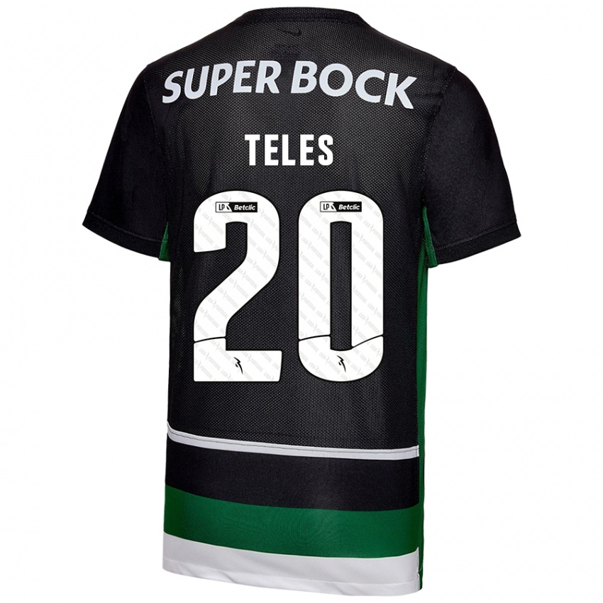 Criança Camisola Ana Isabel Teles #20 Preto Branco Verde Principal 2024/25 Camisa