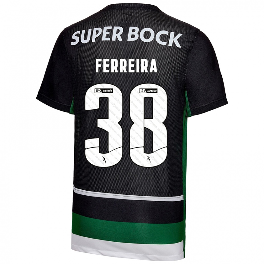 Criança Camisola Marta Ferreira #38 Preto Branco Verde Principal 2024/25 Camisa