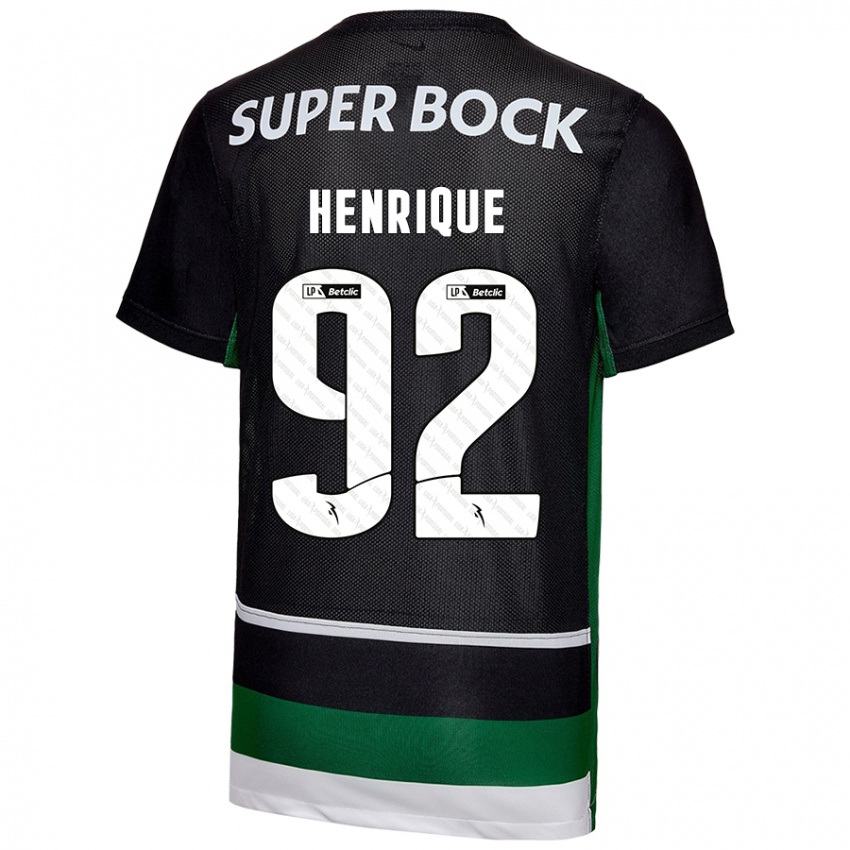 Criança Camisola Eduardo Henrique #92 Preto Branco Verde Principal 2024/25 Camisa