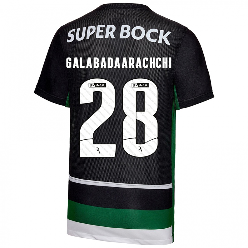 Criança Camisola Jacinta Galabadaarachchi #28 Preto Branco Verde Principal 2024/25 Camisa