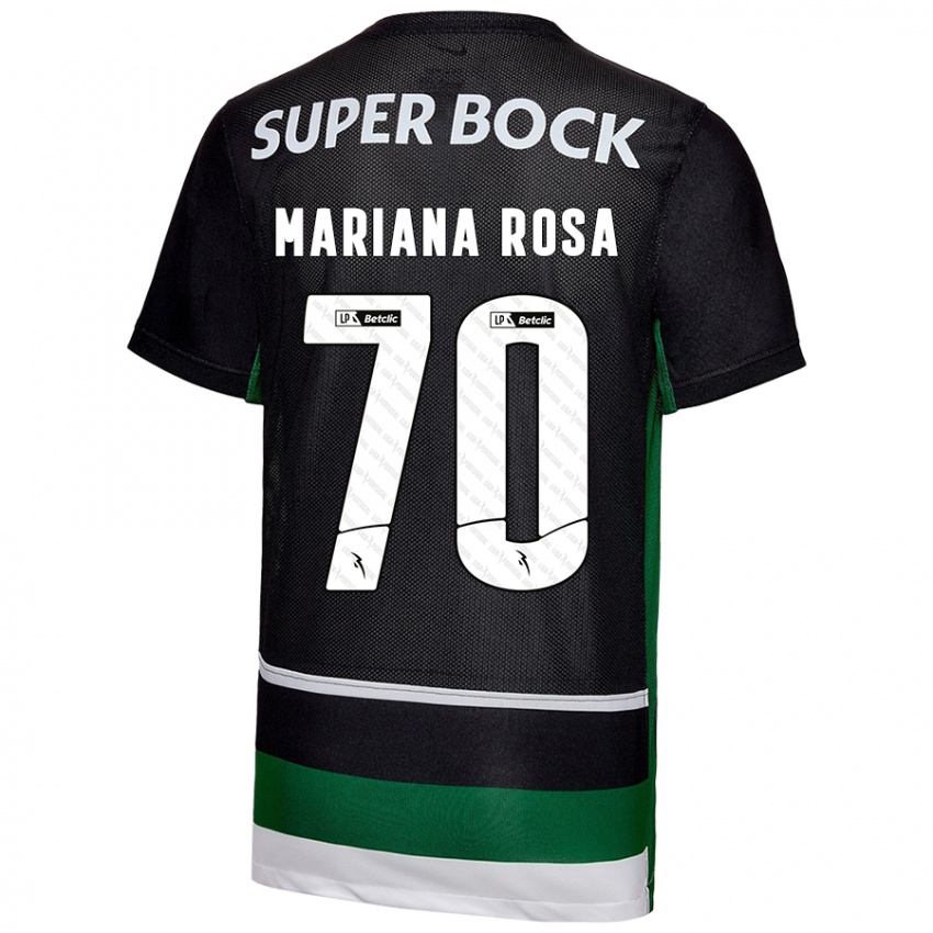 Criança Camisola Mariana Silva Pinto Vilaça Da Rosa #70 Preto Branco Verde Principal 2024/25 Camisa