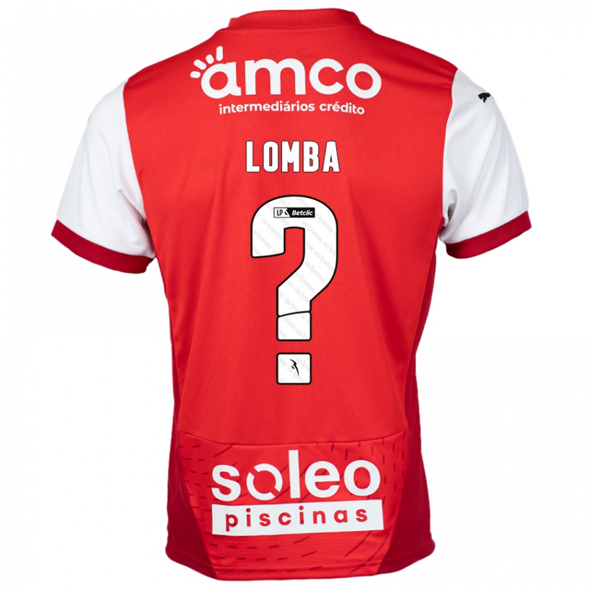 Criança Camisola João Lomba #0 Vermelho Branco Principal 2024/25 Camisa