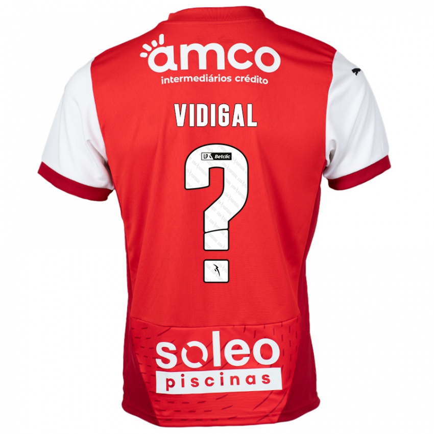 Criança Camisola Sandro Vidigal #0 Vermelho Branco Principal 2024/25 Camisa