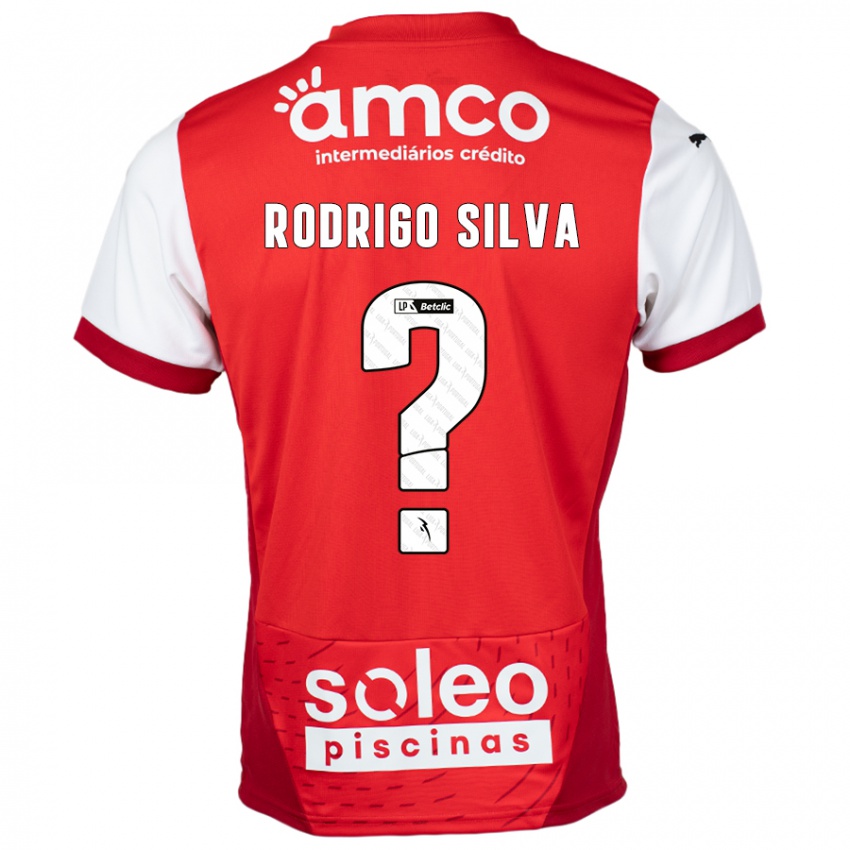 Criança Camisola Rodrigo Silva #0 Vermelho Branco Principal 2024/25 Camisa