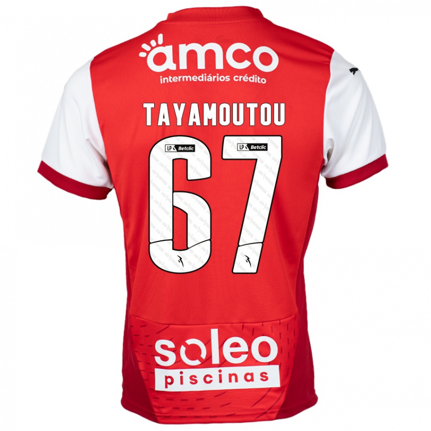 Criança Camisola Enzo Tayamoutou #67 Vermelho Branco Principal 2024/25 Camisa