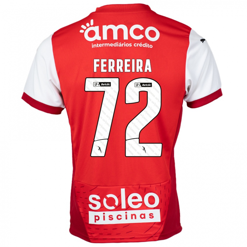 Criança Camisola André Ferreira #72 Vermelho Branco Principal 2024/25 Camisa