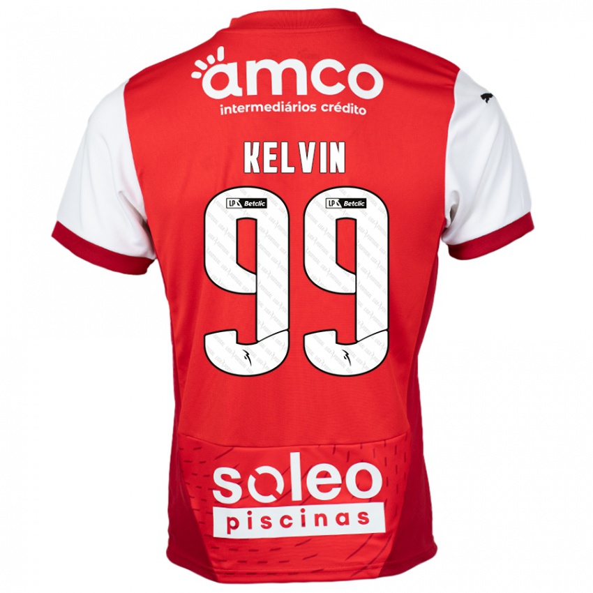 Criança Camisola Kauan Kelvin #99 Vermelho Branco Principal 2024/25 Camisa