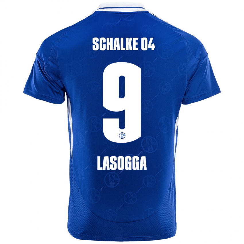 Criança Camisola Pierre-Michel Lasogga #9 Azul Real Principal 2024/25 Camisa