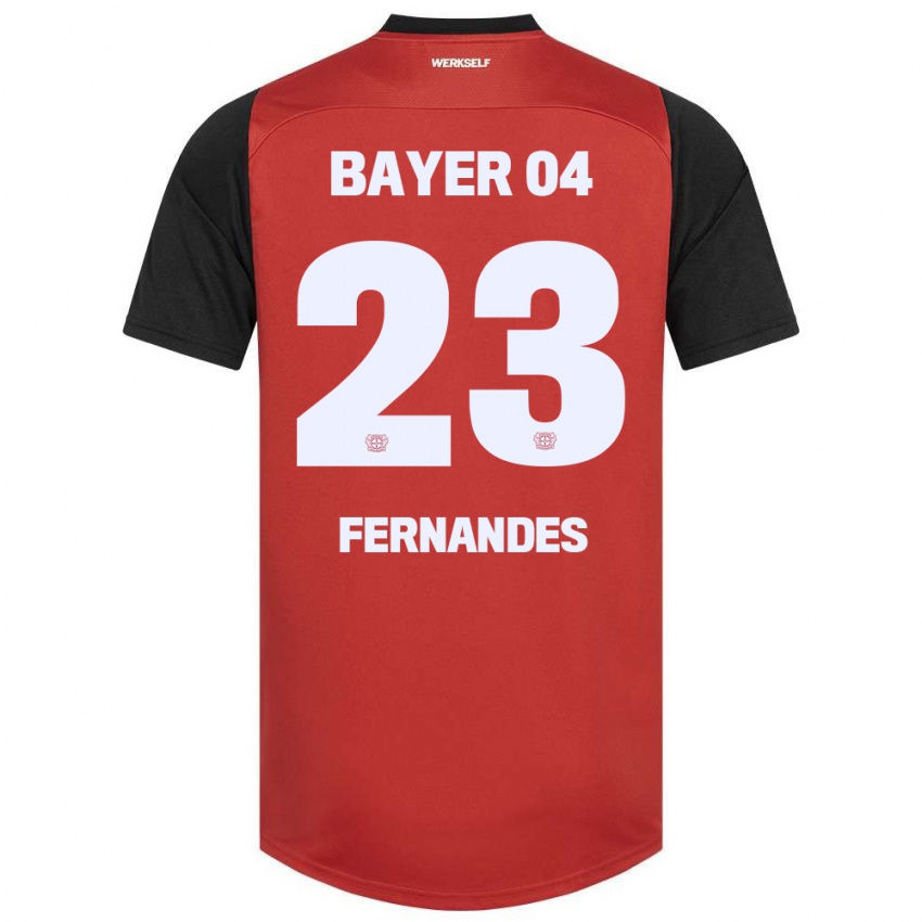 Criança Camisola Tyron Fernandes #23 Vermelho Preto Principal 2024/25 Camisa