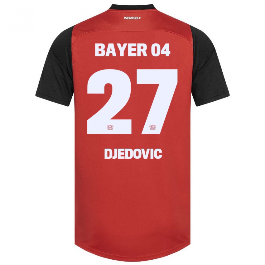 Criança Camisola Seldin Djedovic #27 Vermelho Preto Principal 2024/25 Camisa