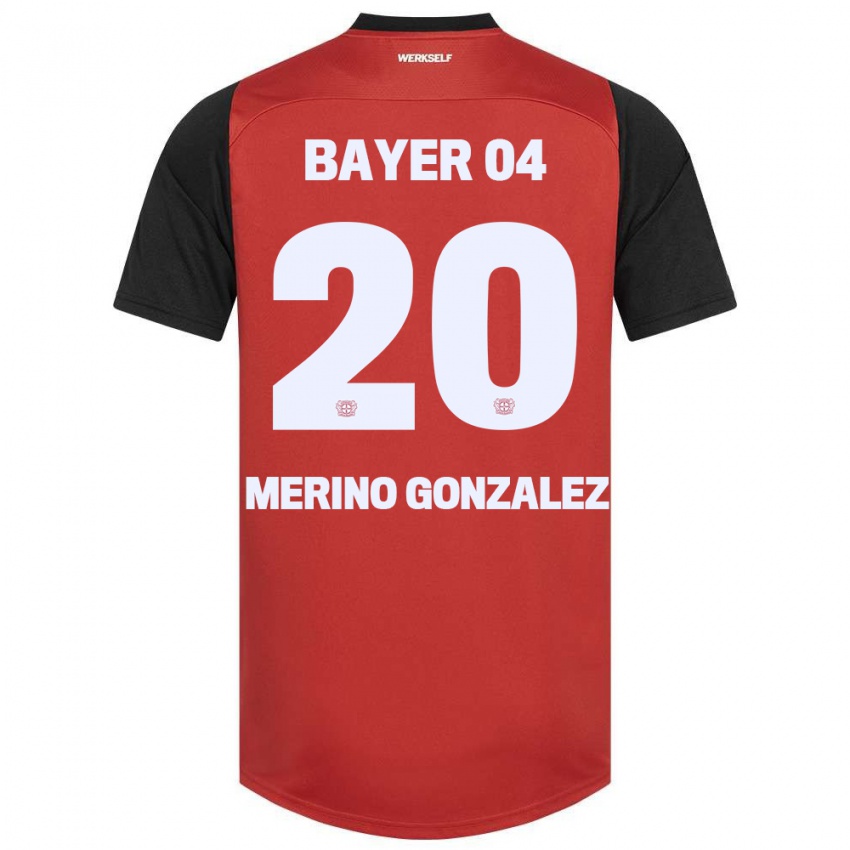 Criança Camisola Estrella Merino Gonzalez #20 Vermelho Preto Principal 2024/25 Camisa