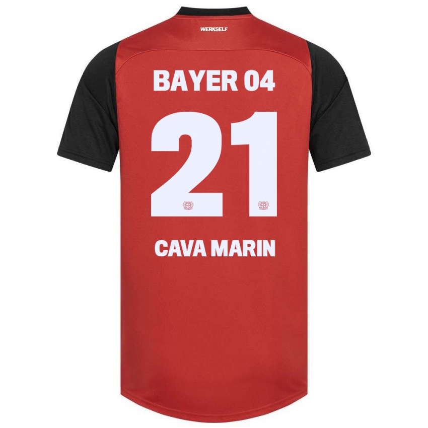 Criança Camisola Sofia Cava Marin #21 Vermelho Preto Principal 2024/25 Camisa