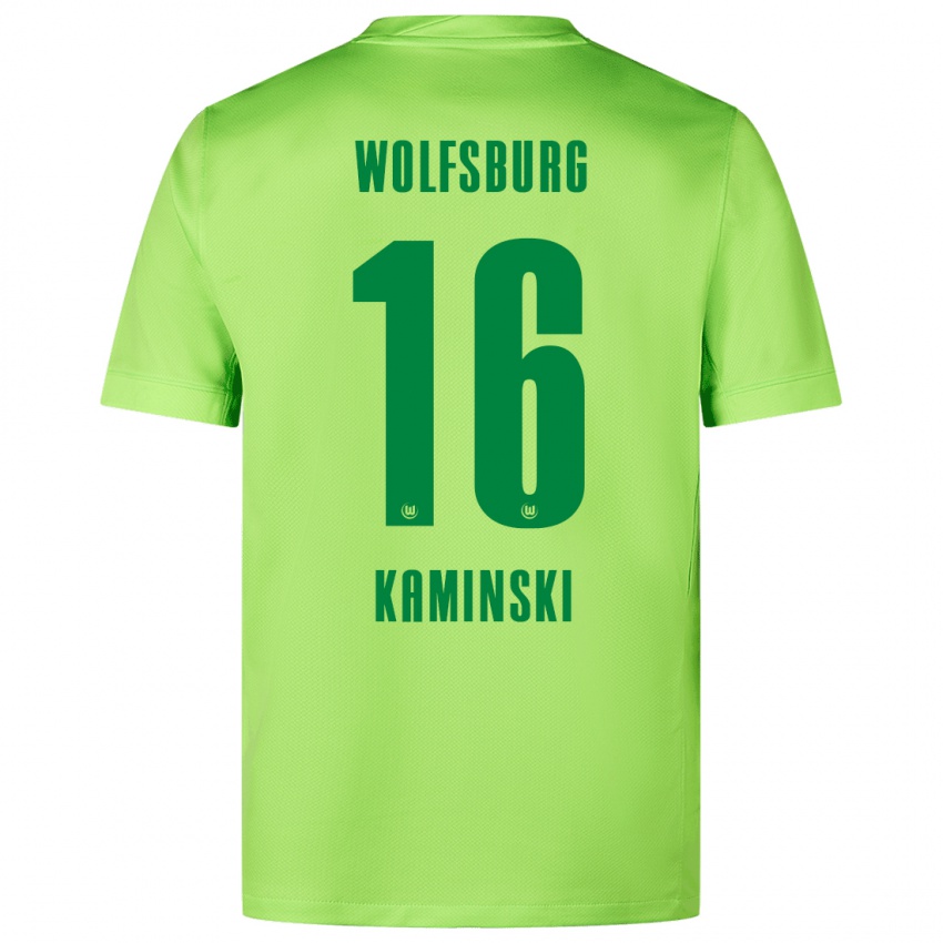 Criança Camisola Jakub Kaminski #16 Verde Fluorescente Principal 2024/25 Camisa