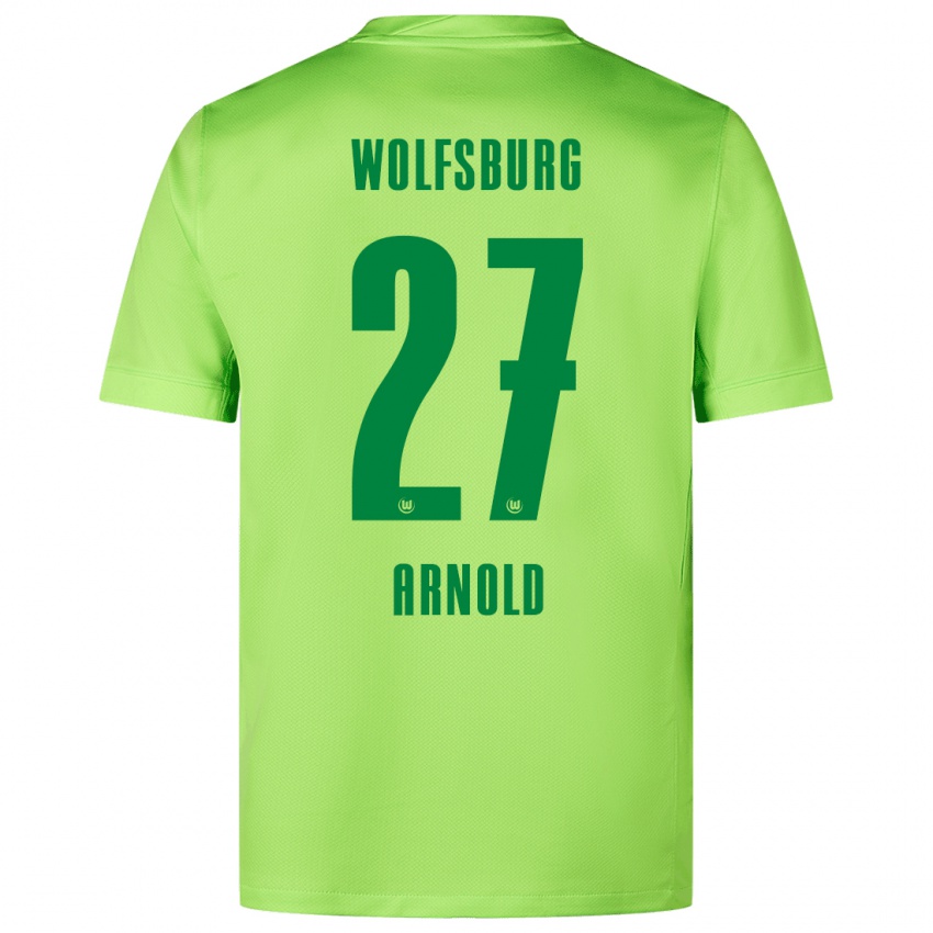 Criança Camisola Maximilian Arnold #27 Verde Fluorescente Principal 2024/25 Camisa