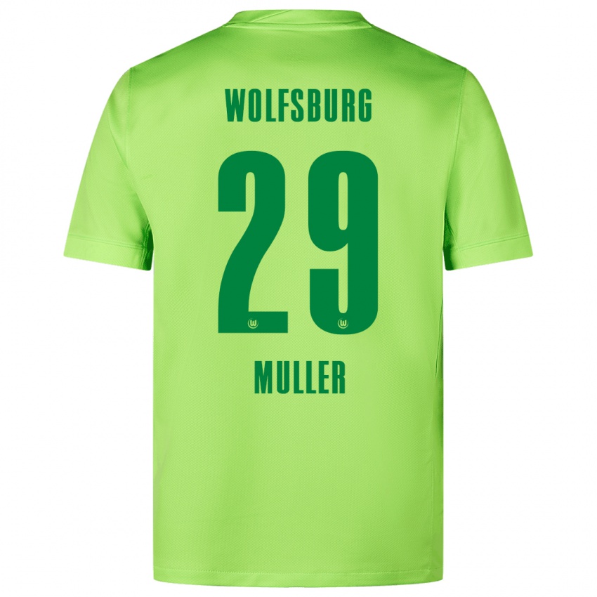 Criança Camisola Marius Müller #29 Verde Fluorescente Principal 2024/25 Camisa