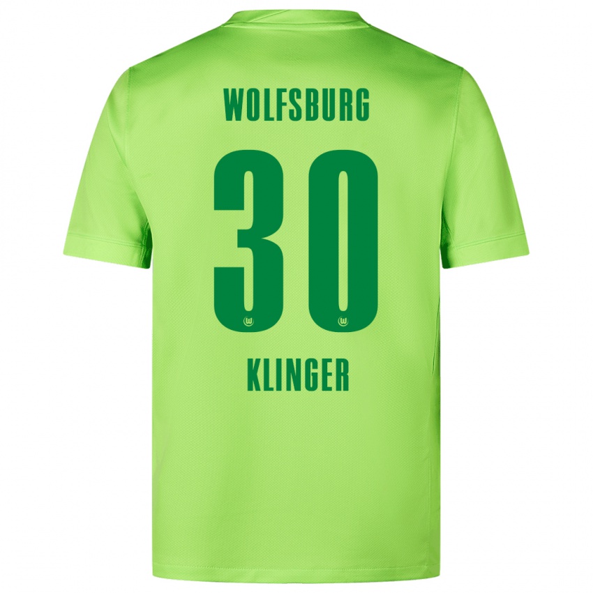 Criança Camisola Niklas Klinger #30 Verde Fluorescente Principal 2024/25 Camisa