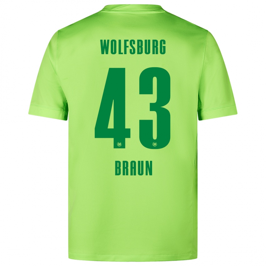 Criança Camisola Manuel Braun #43 Verde Fluorescente Principal 2024/25 Camisa