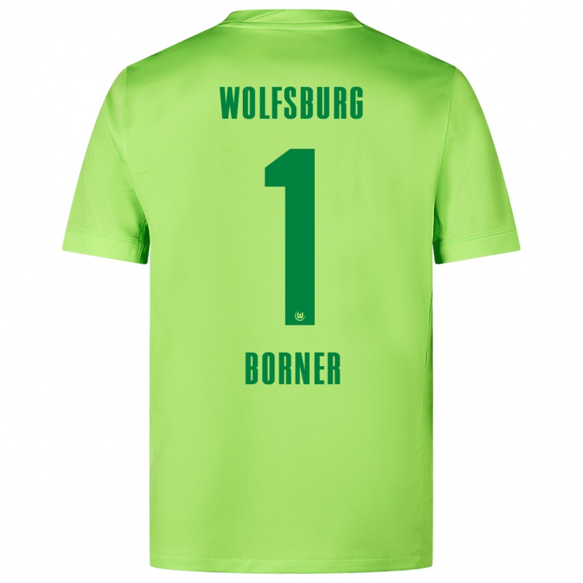 Criança Camisola Benedikt Börner #1 Verde Fluorescente Principal 2024/25 Camisa