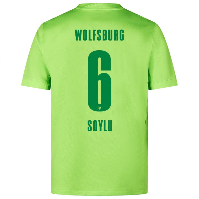 Criança Camisola Darwin Soylu #6 Verde Fluorescente Principal 2024/25 Camisa