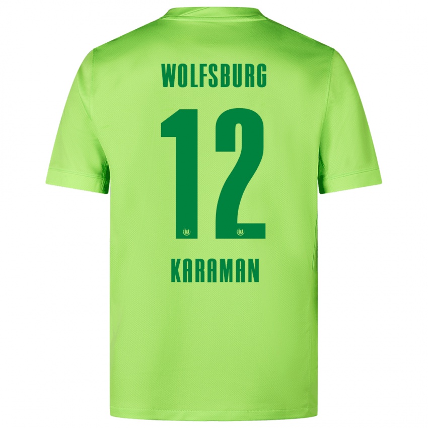 Criança Camisola Tarik Karaman #12 Verde Fluorescente Principal 2024/25 Camisa