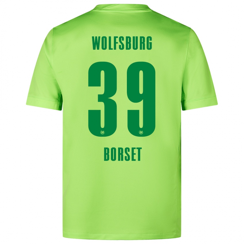 Criança Camisola Anders Rønne Børset #39 Verde Fluorescente Principal 2024/25 Camisa