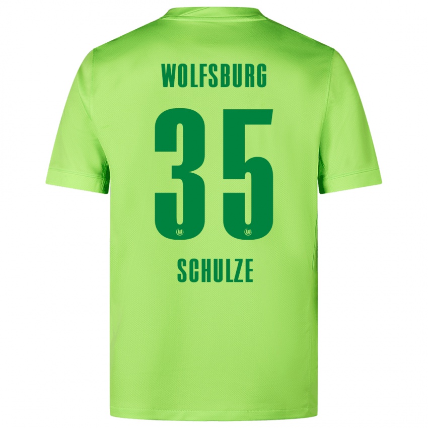 Criança Camisola Philipp Schulze #35 Verde Fluorescente Principal 2024/25 Camisa