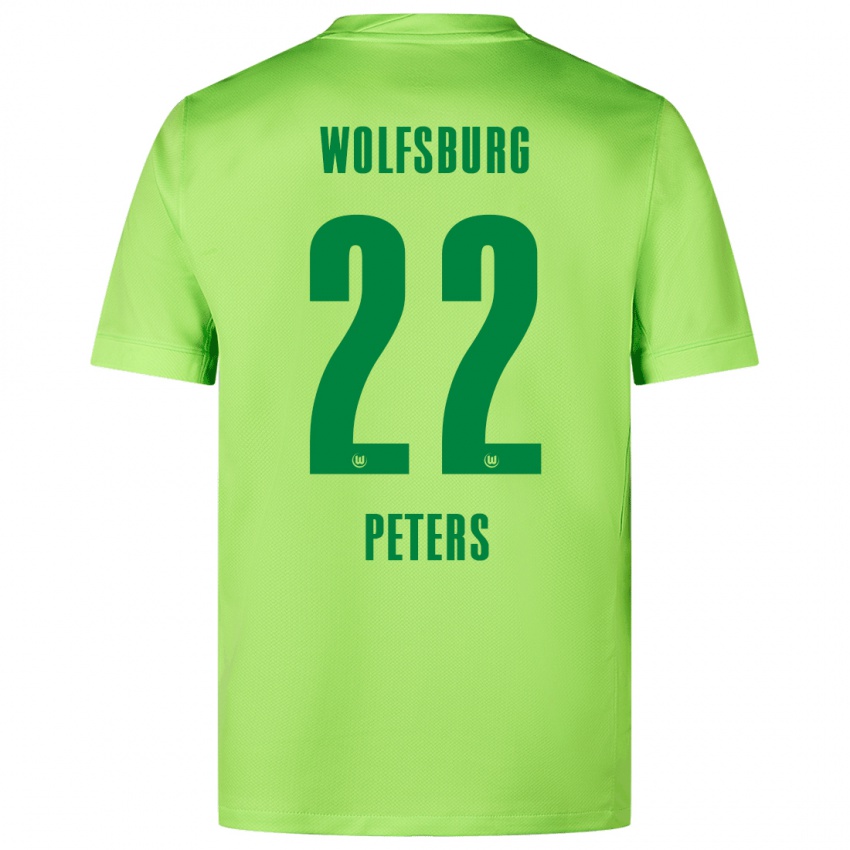 Criança Camisola Laurin Peters #22 Verde Fluorescente Principal 2024/25 Camisa