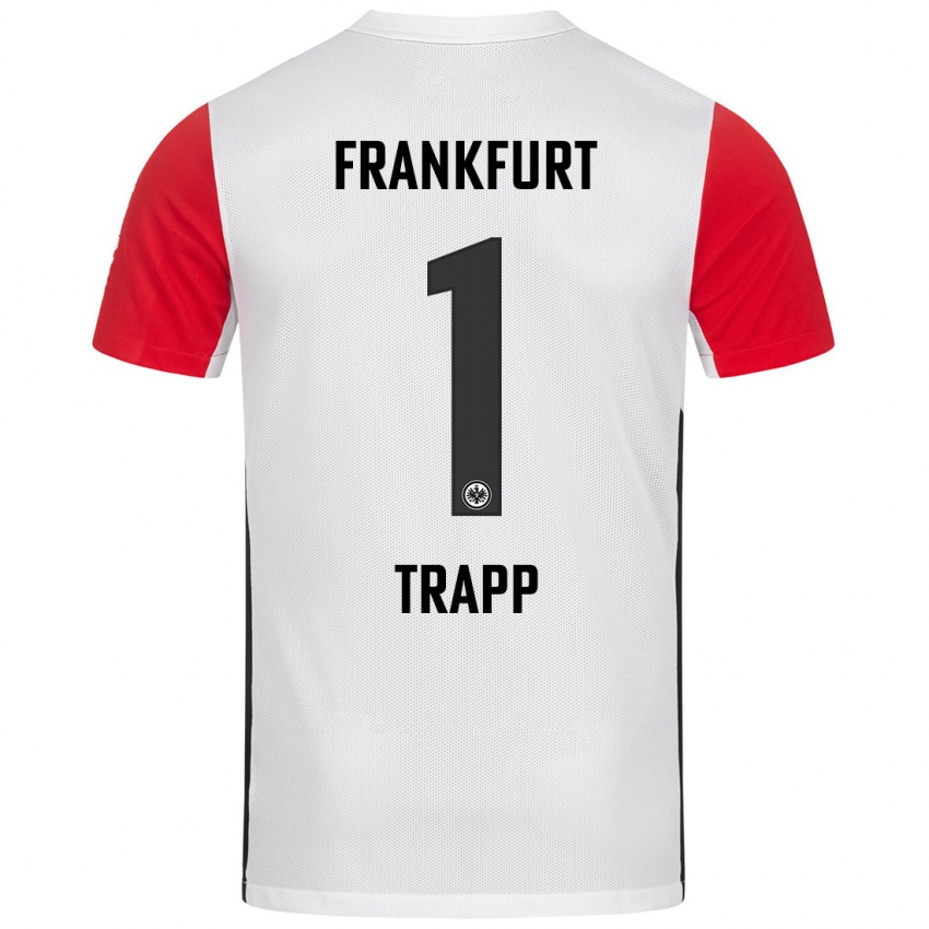 Criança Camisola Kevin Trapp #1 Branco Vermelho Principal 2024/25 Camisa