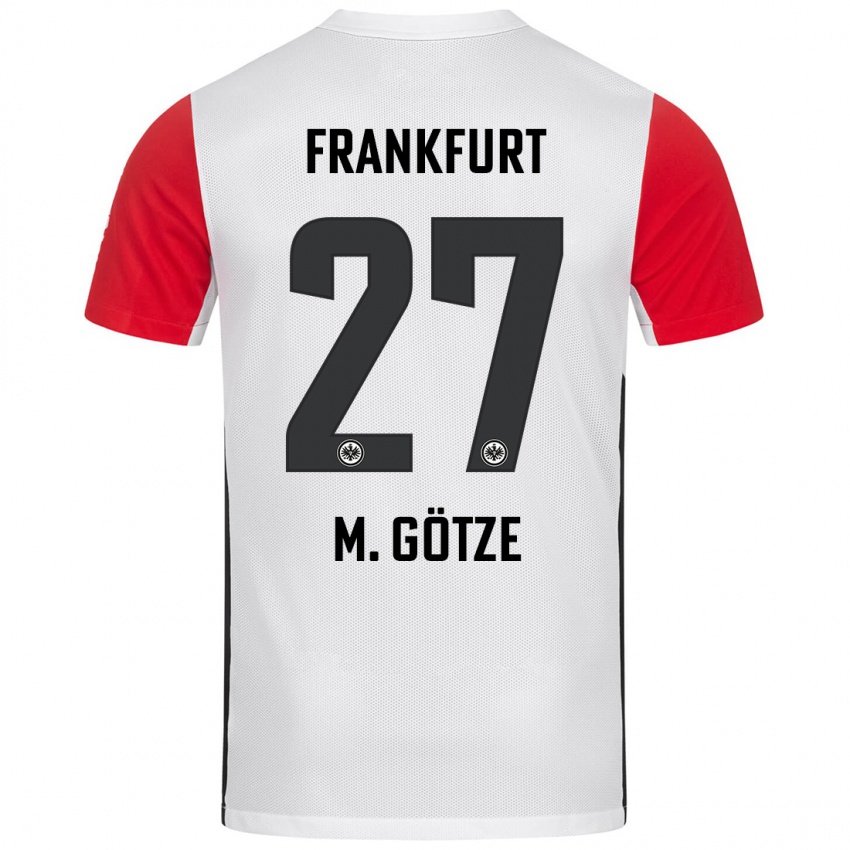 Criança Camisola Mario Götze #27 Branco Vermelho Principal 2024/25 Camisa