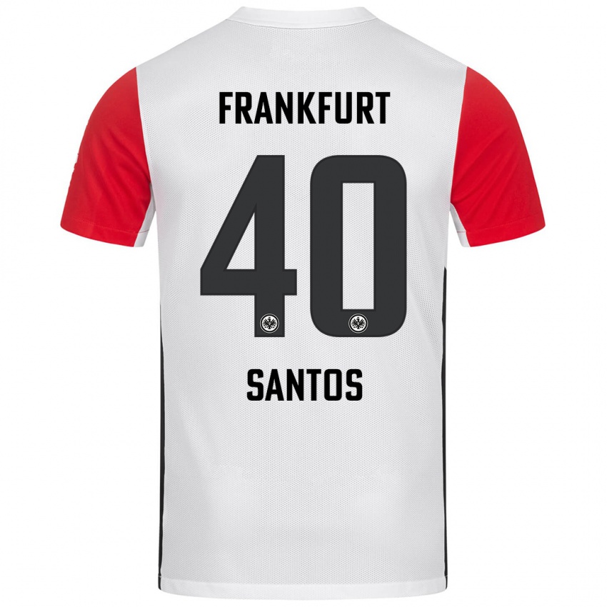 Criança Camisola Kauã Santos #40 Branco Vermelho Principal 2024/25 Camisa