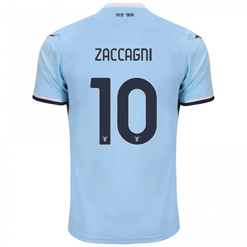 Criança Camisola Mattia Zaccagni #10 Azul Principal 2024/25 Camisa