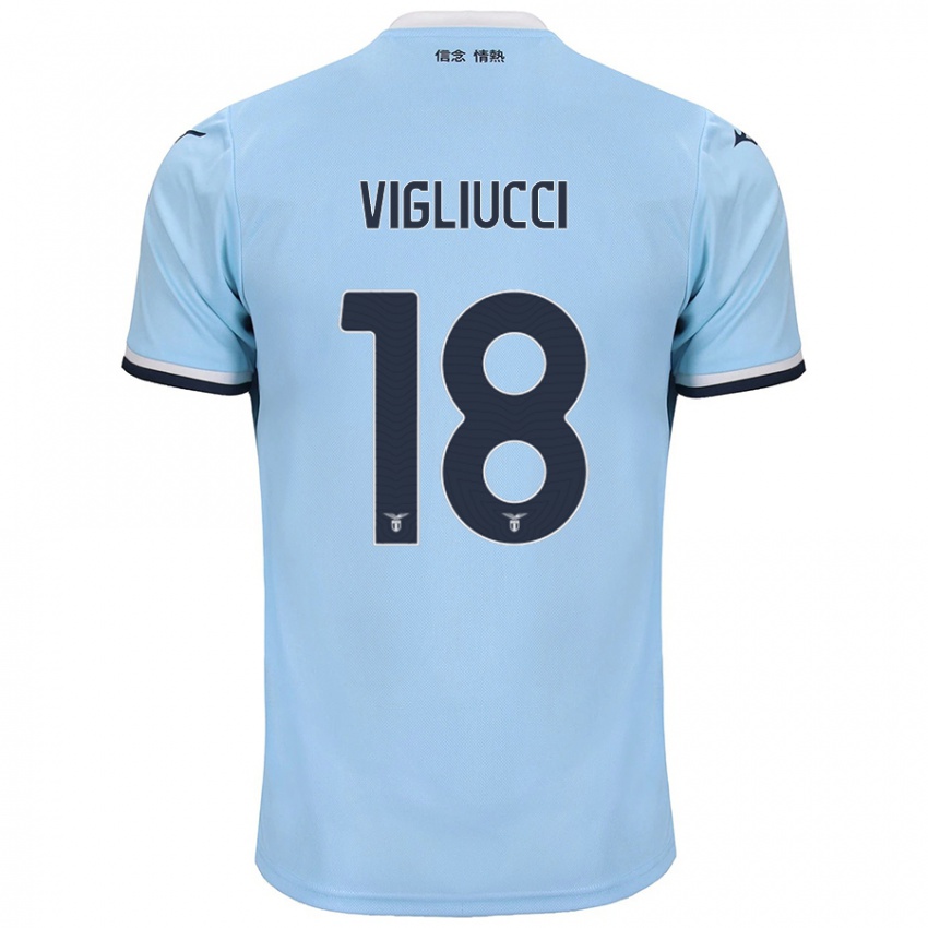 Criança Camisola Chiara Vigliucci #18 Azul Principal 2024/25 Camisa