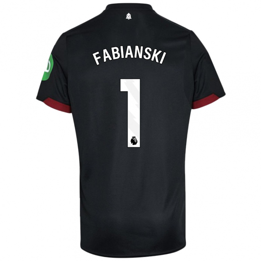 Criança Camisola Lukasz Fabianski #1 Preto Branco Alternativa 2024/25 Camisa