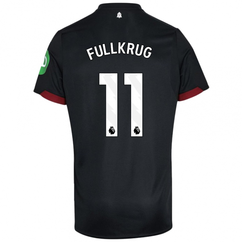 Criança Camisola Niclas Füllkrug #11 Preto Branco Alternativa 2024/25 Camisa