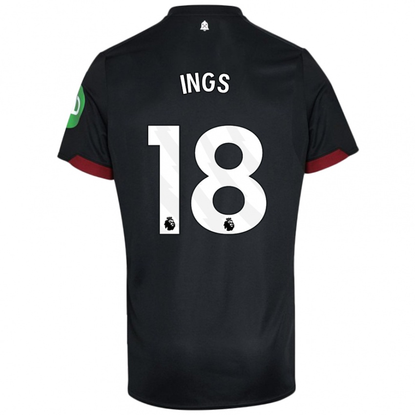 Criança Camisola Danny Ings #18 Preto Branco Alternativa 2024/25 Camisa