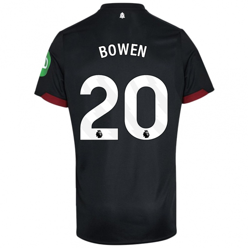 Criança Camisola Jarrod Bowen #20 Preto Branco Alternativa 2024/25 Camisa