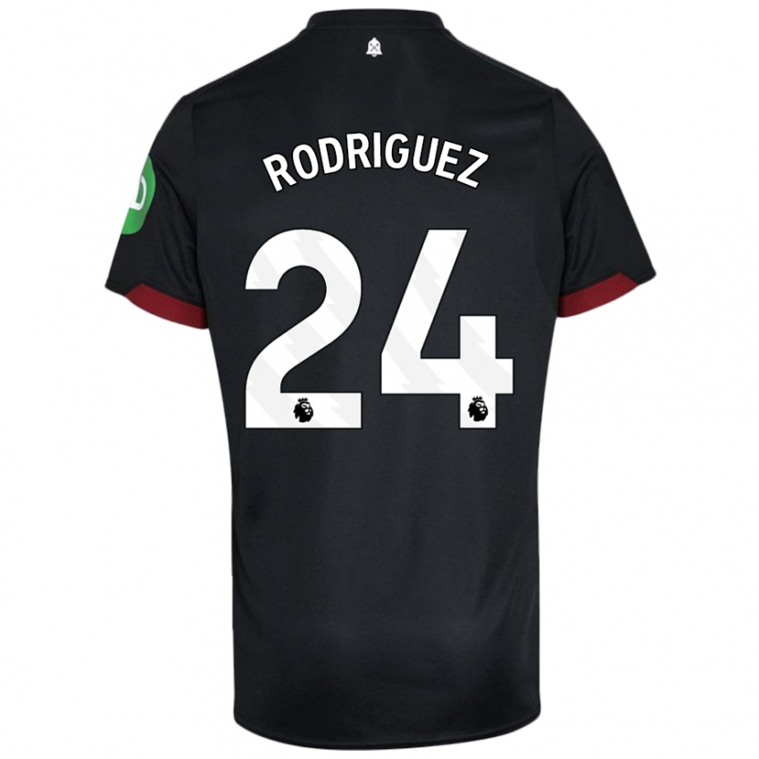 Criança Camisola Guido Rodríguez #24 Preto Branco Alternativa 2024/25 Camisa