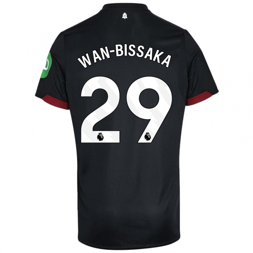 Criança Camisola Aaron Wan-Bissaka #29 Preto Branco Alternativa 2024/25 Camisa