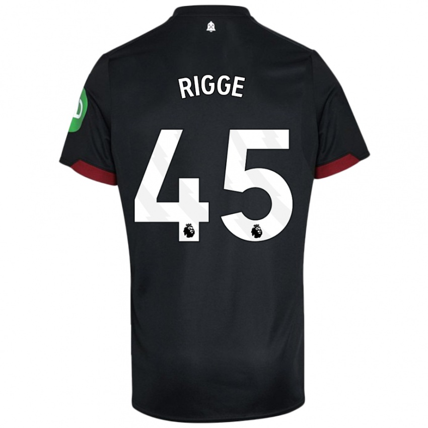 Criança Camisola Daniel Rigge #45 Preto Branco Alternativa 2024/25 Camisa